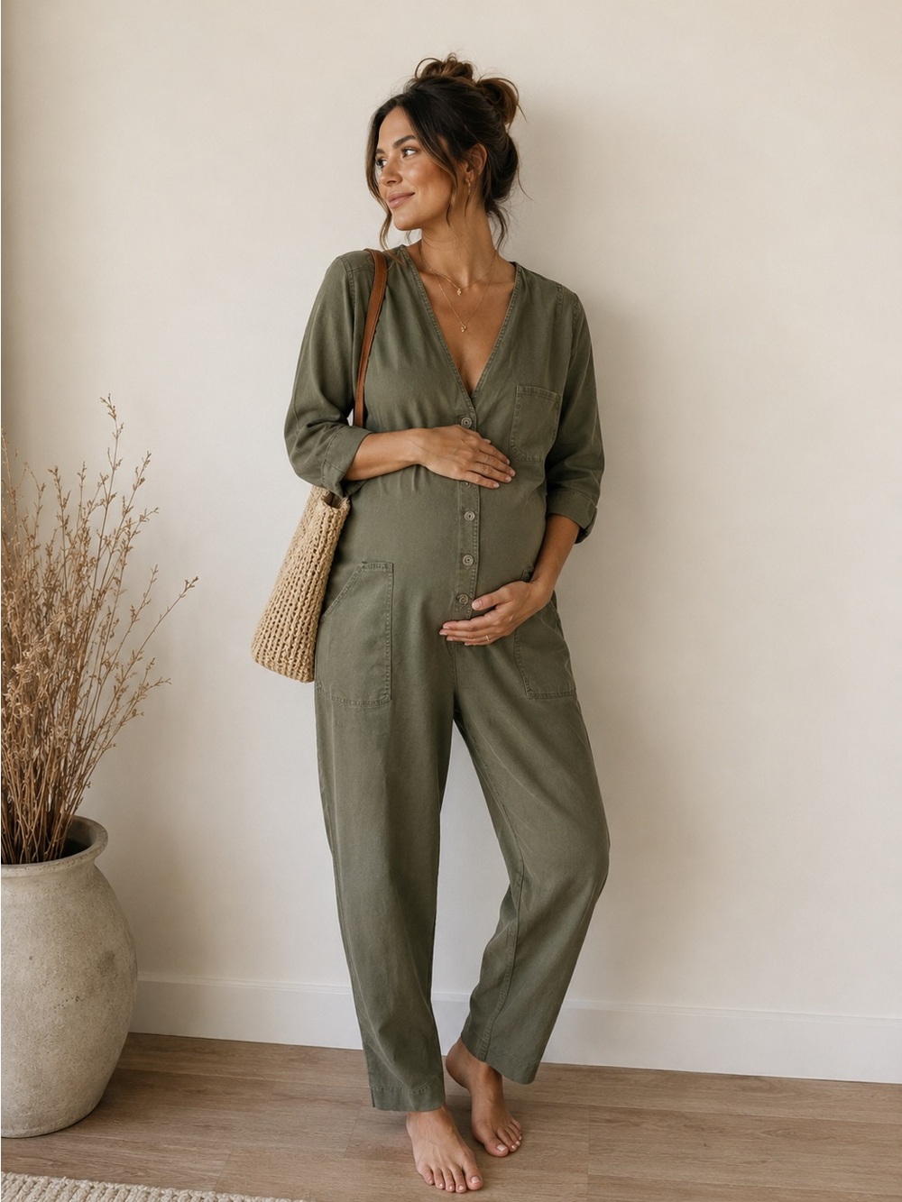 HATCH Maternity The Holly Jumper Olive Green Size 1 (S/4-6)